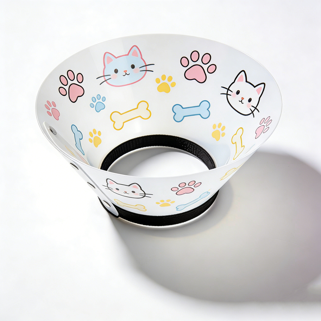Colorful Paw Print Protective Collar for Cats & Dogs