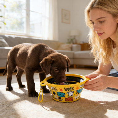 Graffiti Art Foldable Pet Travel Water Bowl