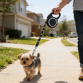Paw Print Retractable Dog Leash