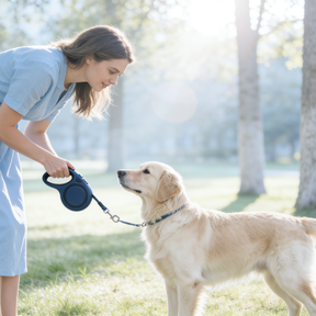 Navy Blue Minimalist Retractable Dog Leash