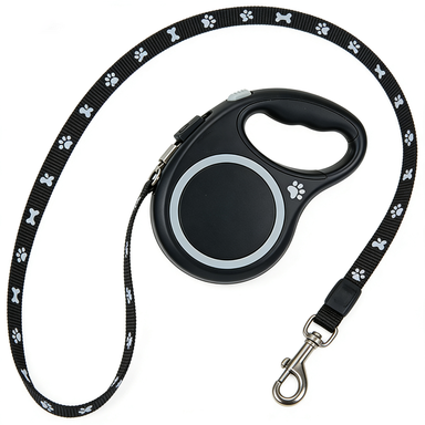 Paw Print Retractable Dog Leash