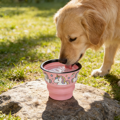 Unicorn Print Foldable Pet Travel Water Cup