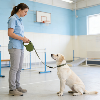 Olive Green Heavy-Duty Retractable Dog Leash