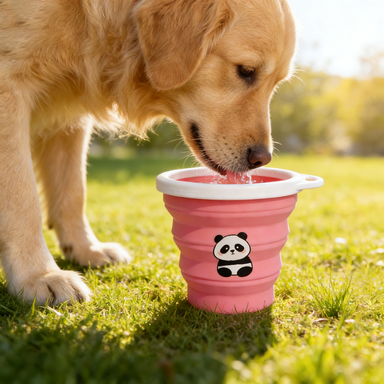 Panda Print Collapsible Pet Water Cup