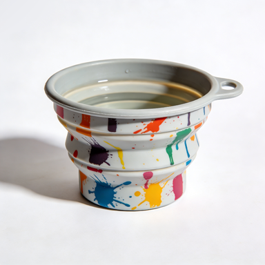 Paint Splatter Foldable Pet Water Bowl