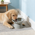 Ruffled Edge Elevated Ceramic Pet Bowl