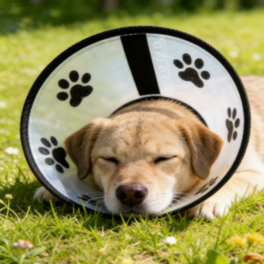 Transparent Paw Print Anti-Bite & Anti-Lick Collar