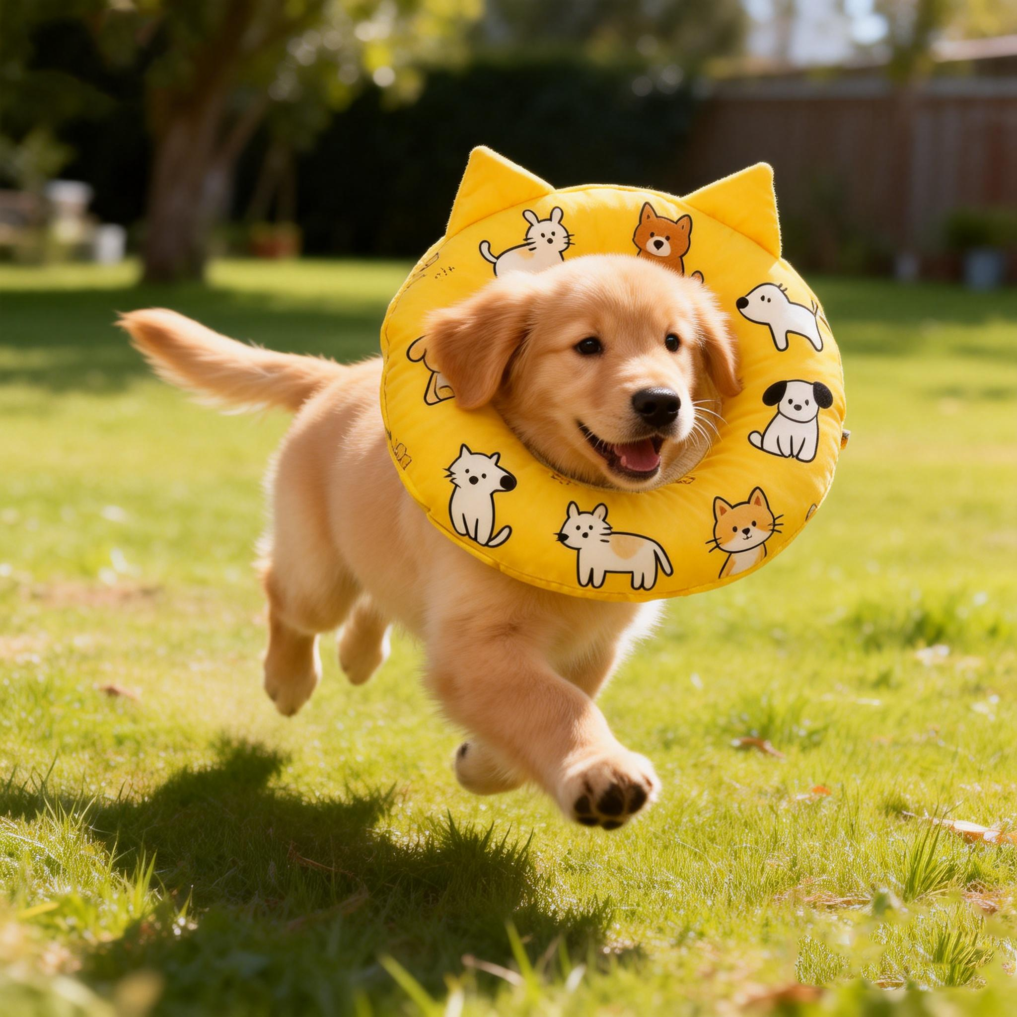 Yellow Pet Print Elizabeth Collar